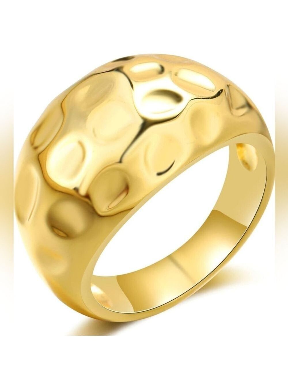 Uneven Gold Chunky Statement Ring
